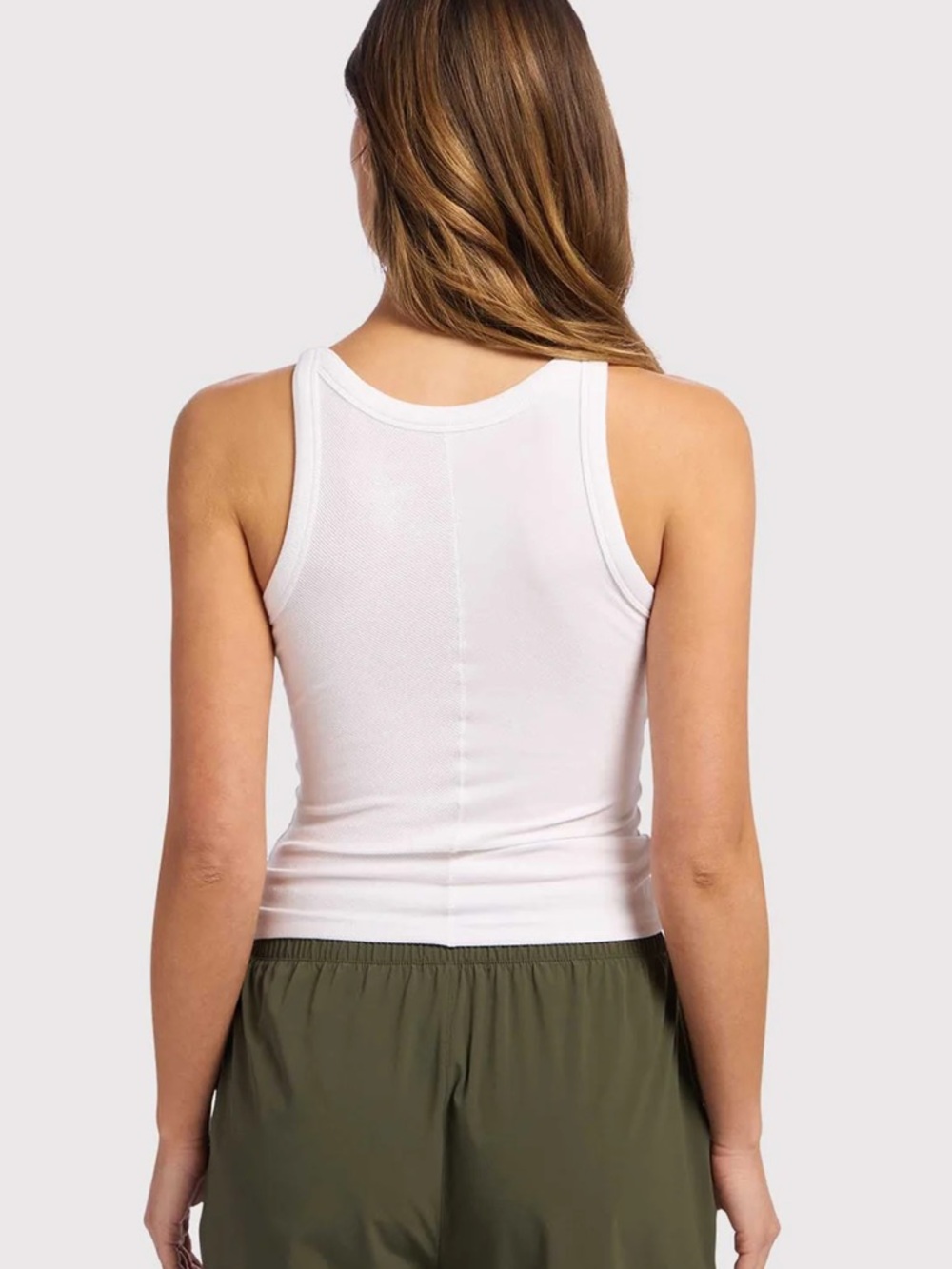 nuuds White Ribbed Racer Tank - Picture 2 of 4